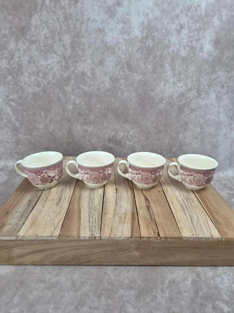 Lote de 4 tazas Villeroy & Boch Burgenland rojo - Decoración floral vintage – photo 2